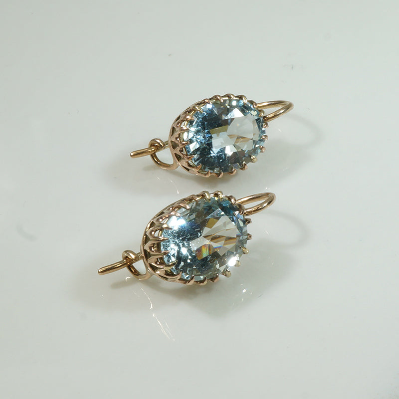 Aquamarine Drop Earrings Circa 1860