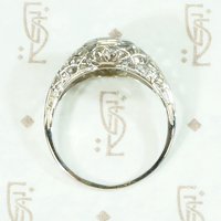 Romantic Engraved Filigree Diamond Solitaire Ring