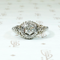 Dreamy Deco Diamond Solitaire Engagement Ring
