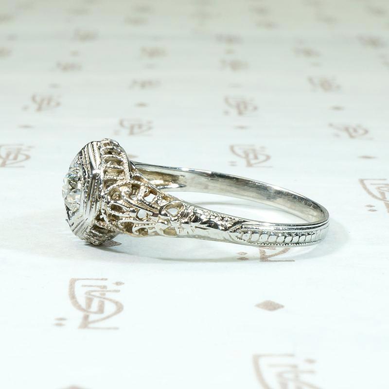 Dreamy Deco Diamond Solitaire Engagement Ring