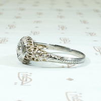 Dreamy Deco Diamond Solitaire Engagement Ring