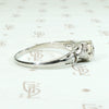 Engraved White Gold Deco Diamond Engagement Ring