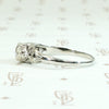 Engraved White Gold Deco Diamond Engagement Ring