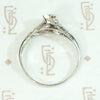 Engraved White Gold Deco Diamond Engagement Ring