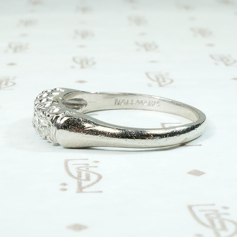 Gracefully Sculpted Diamond & Platinum Wedding Band