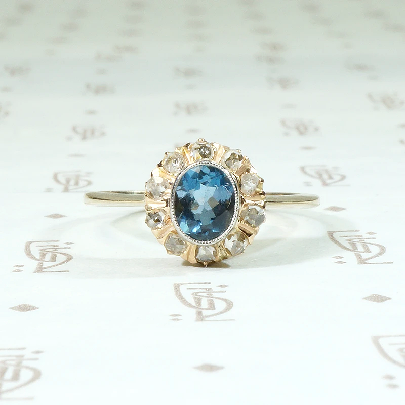 Dreamy Edwardian Aquamarine Halo Ring