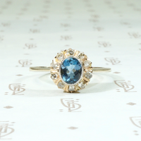 Dreamy Edwardian Aquamarine Halo Ring