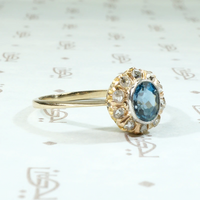 Dreamy Edwardian Aquamarine Halo Ring