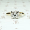 Vintage Diamond Cluster Two Tone Engagement Ring