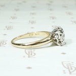 Vintage Diamond Cluster Two Tone Engagement Ring