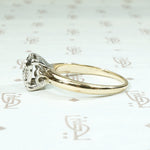 Vintage Diamond Cluster Two Tone Engagement Ring
