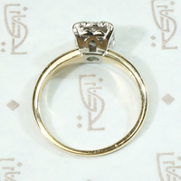 Vintage Diamond Cluster Two Tone Engagement Ring