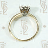 Vintage Diamond Cluster Two Tone Engagement Ring