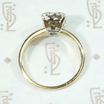Vintage Diamond Cluster Two Tone Engagement Ring