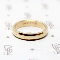 Smooth & Shiny 1950s Half Round Gold Band