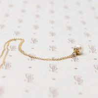 Vintage Solitaire Cultured Pearl Pendant in Gold