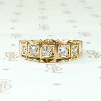 Decorative Diamond & 9ct English Gold Band
