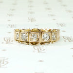 Decorative Diamond & 9ct English Gold Band
