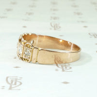 Decorative Diamond & 9ct English Gold Band