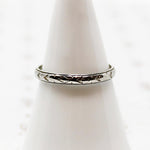 Geometric Arrow Patterned White Gold Band by Belais