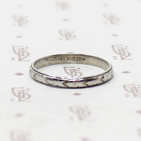 Geometric Arrow Patterned White Gold Band by Belais