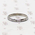 Geometric Arrow Patterned White Gold Band by Belais