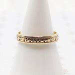 Cuneiform-Like Sculpted Gold Wedding Band