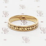 Cuneiform-Like Sculpted Gold Wedding Band
