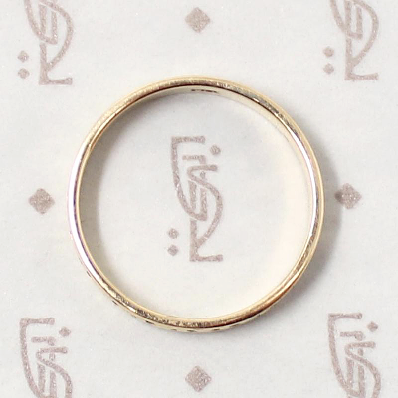 Cuneiform-Like Sculpted Gold Wedding Band