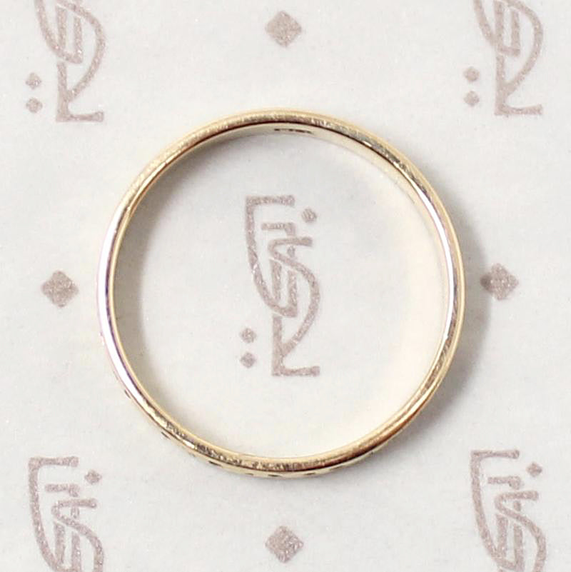 Cuneiform-Like Sculpted Gold Wedding Band