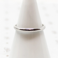 Slim Platinum Half Round Wedding Band by F. Goldman