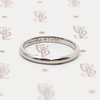 Slim Platinum Half Round Wedding Band by F. Goldman