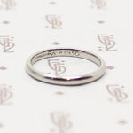 Slim Platinum Half Round Wedding Band by F. Goldman