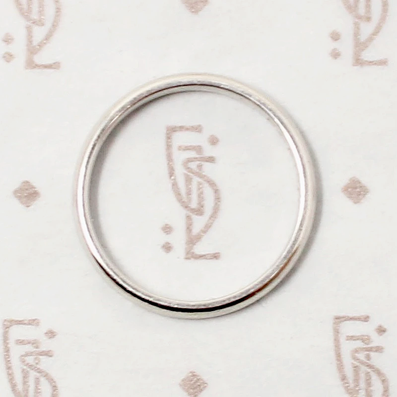 Slim Platinum Half Round Wedding Band by F. Goldman