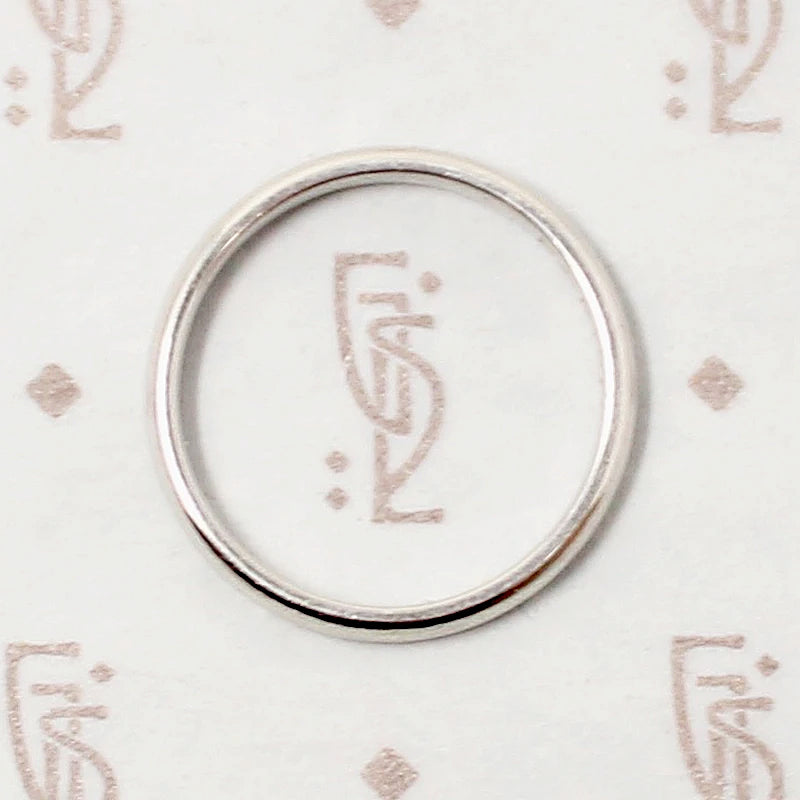 Slim Platinum Half Round Wedding Band by F. Goldman