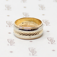 Charming Two-Tone Engraved ArtCarved Band