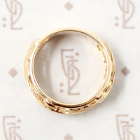 Sculpted Leaves Open Work Gold Band