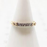 Delightfully Detailed Two-Tone Forget Me Not Band