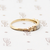 Delightfully Detailed Two-Tone Forget Me Not Band