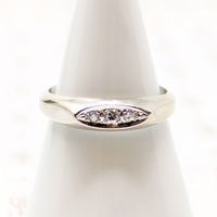 Chunky 1970s White Gold Diamond Wedding Band
