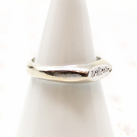Chunky 1970s White Gold Diamond Wedding Band