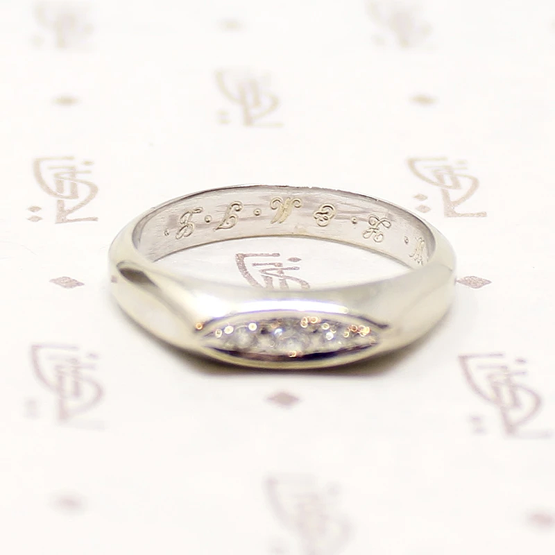 Chunky 1970s White Gold Diamond Wedding Band