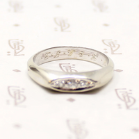 Chunky 1970s White Gold Diamond Wedding Band