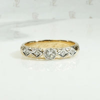 Substantial Edwardian Two Tone Diamond Band