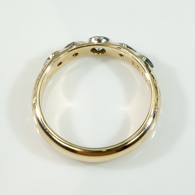 Substantial Edwardian Two Tone Diamond Band