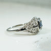Lovely Sapphire White Gold Filigree Ring