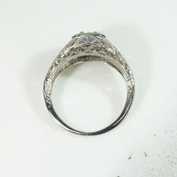 Lovely Sapphire White Gold Filigree Ring