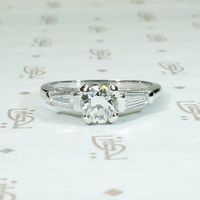 Brilliant Old Euro Diamond in Refined Mid Century Engagement Ring