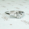 Brilliant Old Euro Diamond in Refined Mid Century Engagement Ring