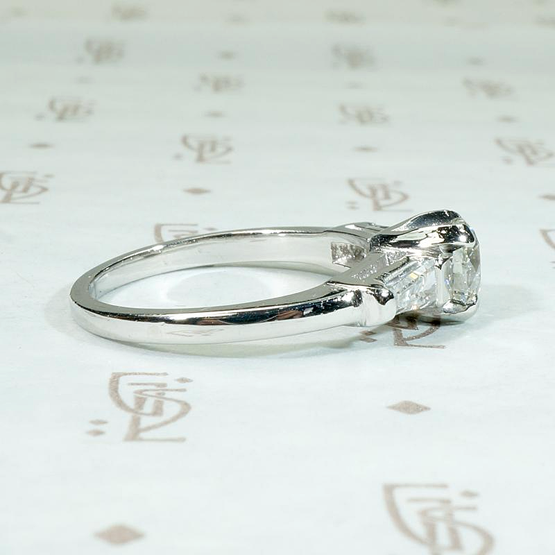 Brilliant Old Euro Diamond in Refined Mid Century Engagement Ring